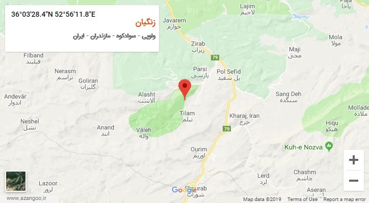 روستای زنگیان بر روی نقشه