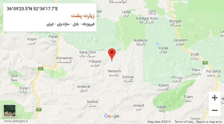 روستای زیارت پشت بر روی نقشه