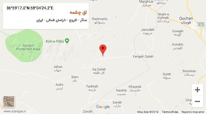 روستای اق چشمه بر روی نقشه