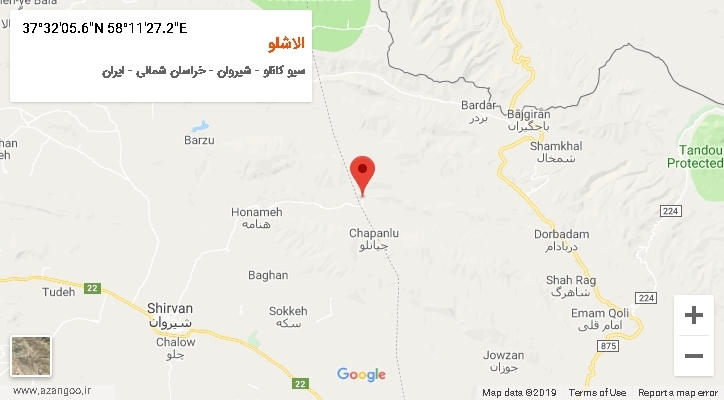 روستای الاشلو بر روی نقشه