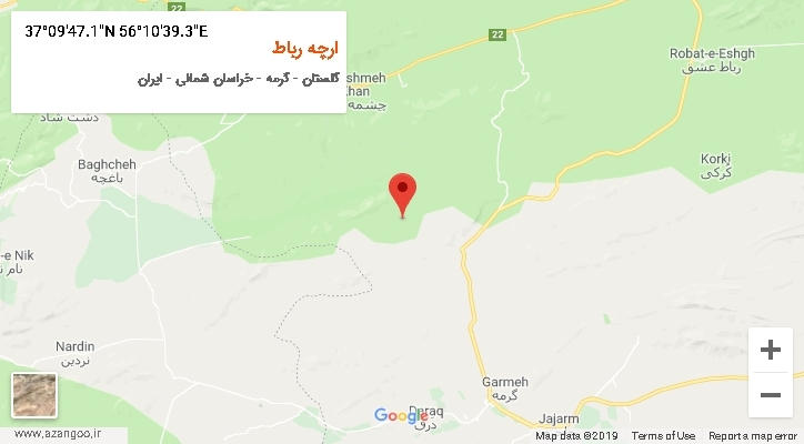 روستای ارچه رباط بر روی نقشه