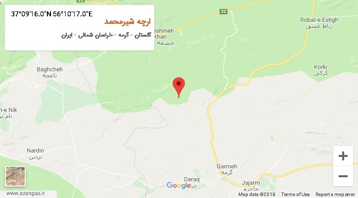 روستای ارچه شیرمحمد بر روی نقشه