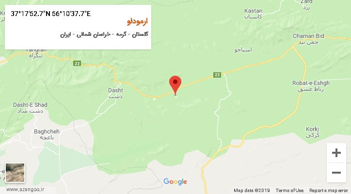 روستای ارمودلو بر روی نقشه