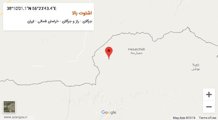 روستای اشتوت بالا بر روی نقشه