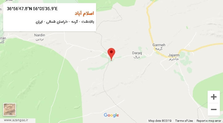 روستای اسلام آباد بر روی نقشه