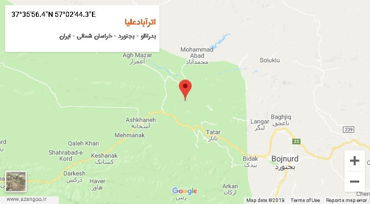 روستای اترآبادعلیا بر روی نقشه