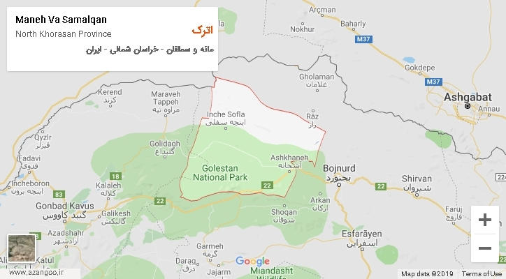 دهستان اترک بر روی نقشه