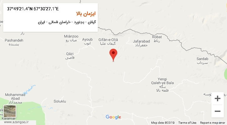 روستای ایزمان بالا بر روی نقشه