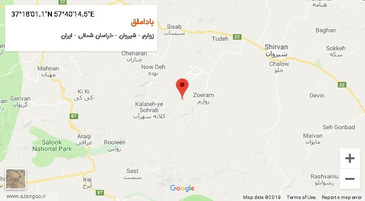 روستای باداملق بر روی نقشه