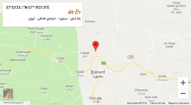 روستای باغ چق بر روی نقشه
