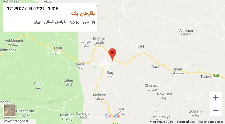 روستای باقرخان یک بر روی نقشه