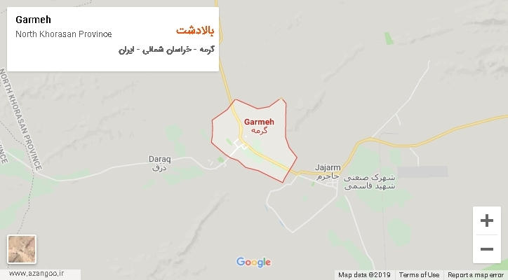 دهستان بالادشت بر روی نقشه