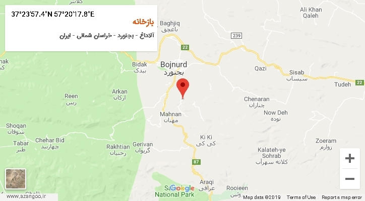 روستای بازخانه بر روی نقشه