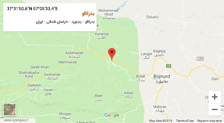 روستای بدرانلو بر روی نقشه