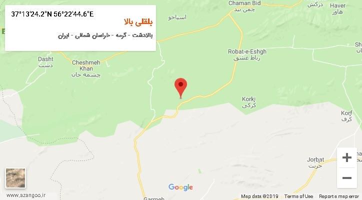 روستای بلقلی بالا بر روی نقشه