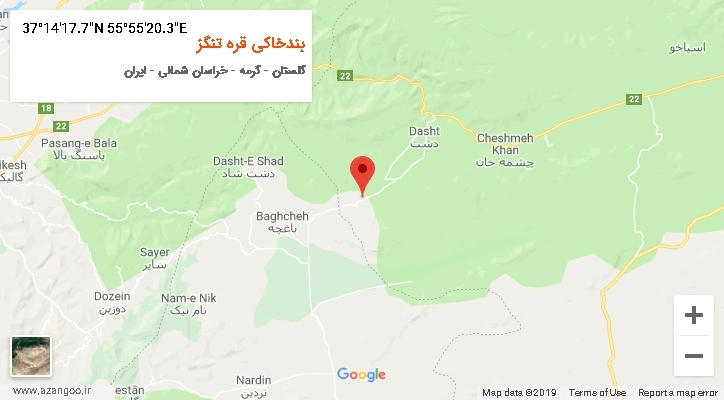 روستای بندخاکی قره تنگز بر روی نقشه