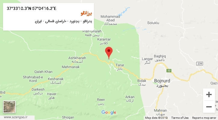 روستای برزانلو بر روی نقشه
