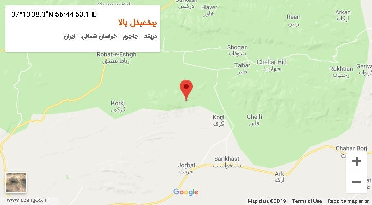 روستای بیدعبدل بالا بر روی نقشه