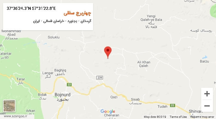 روستای چهاربرج سفلی بر روی نقشه