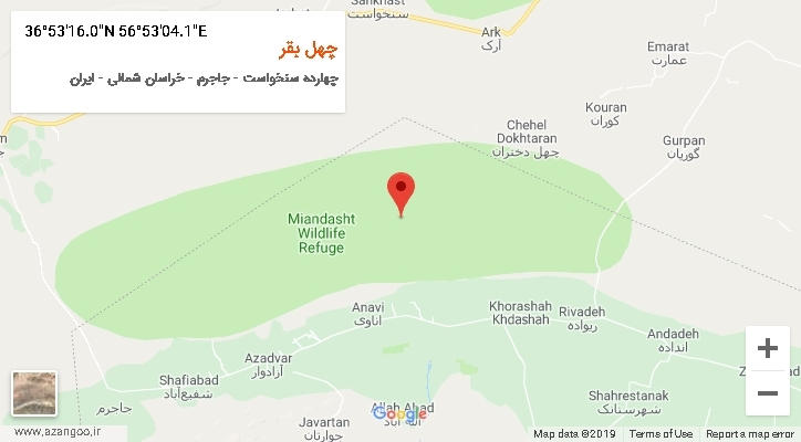 روستای چهل بقر بر روی نقشه
