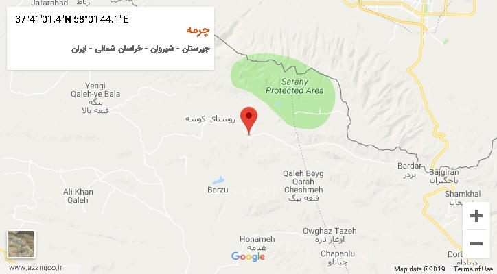روستای چرمه بر روی نقشه