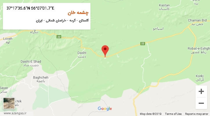 روستای چشمه خان بر روی نقشه