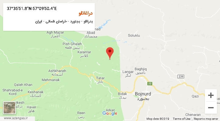 روستای دراغانلو بر روی نقشه