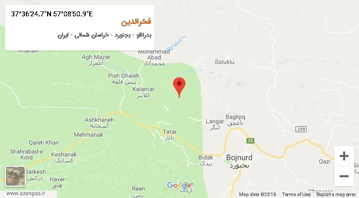 روستای فخرالدین بر روی نقشه