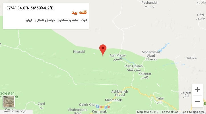 روستای قلعه بید بر روی نقشه