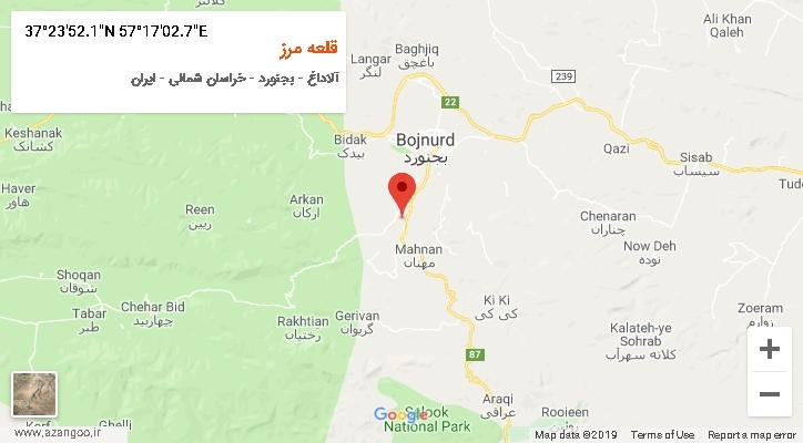 روستای قلعه مرز بر روی نقشه