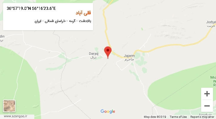 روستای قلی آباد بر روی نقشه