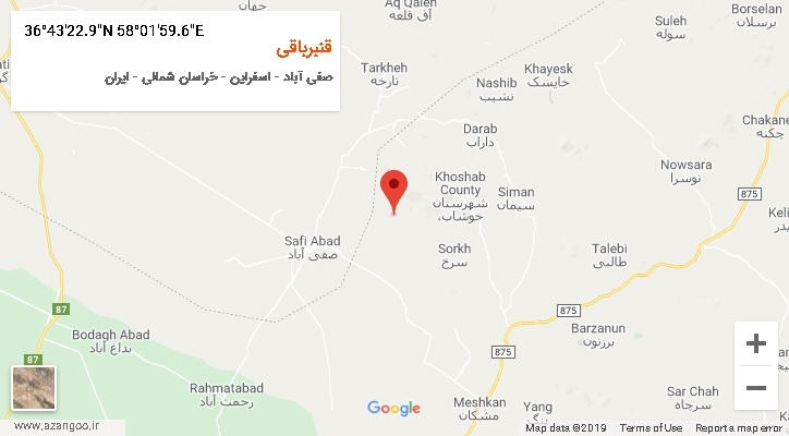 روستای قنبرباقی بر روی نقشه
