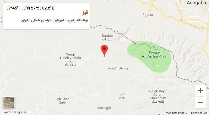روستای قپز بر روی نقشه