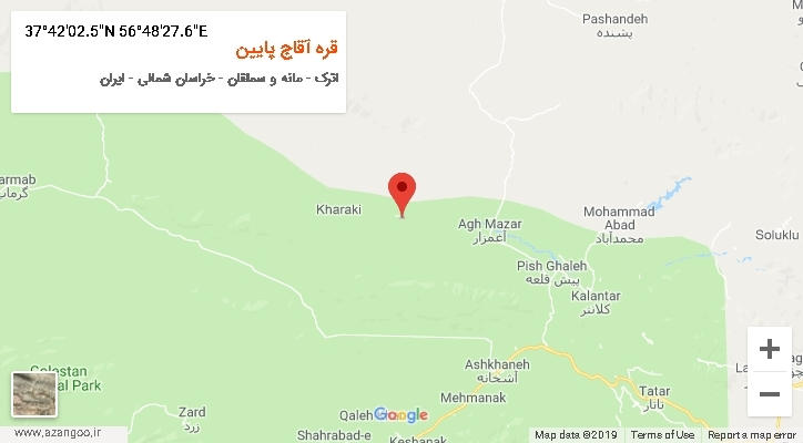 روستای قره آقاج پایین بر روی نقشه