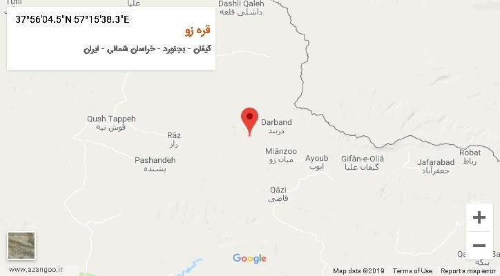 روستای قره زو بر روی نقشه