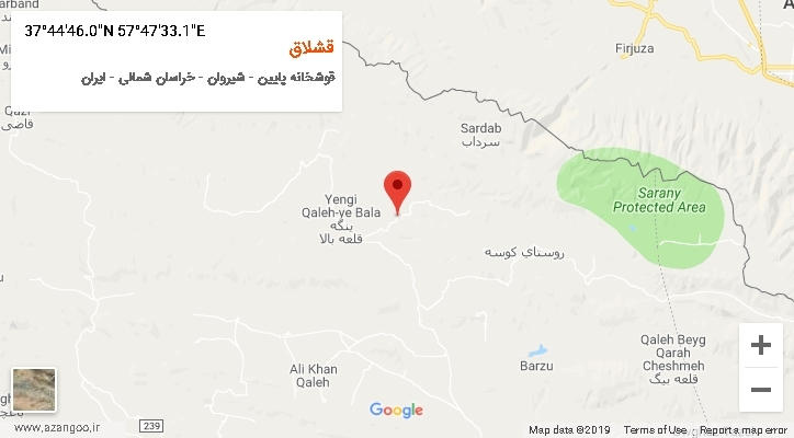 روستای قشلاق بر روی نقشه