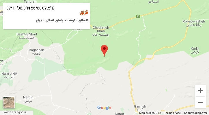 روستای قزلق بر روی نقشه