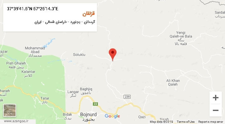 روستای قزلقان بر روی نقشه