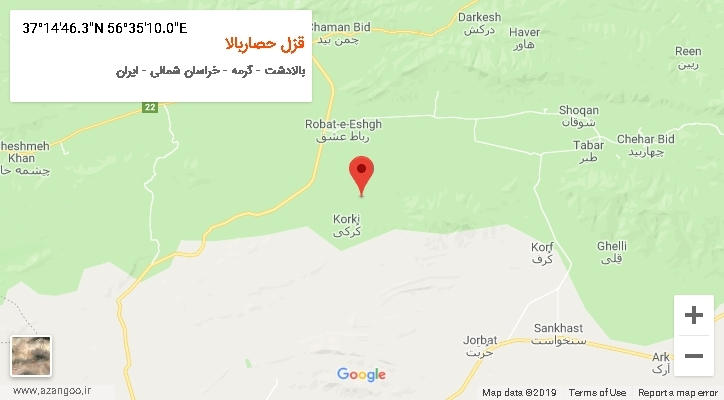 روستای قزل حصاربالا بر روی نقشه