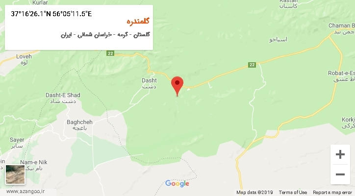 روستای گلمندره بر روی نقشه