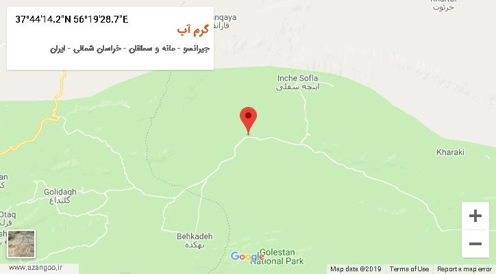 روستای گرم آب بر روی نقشه
