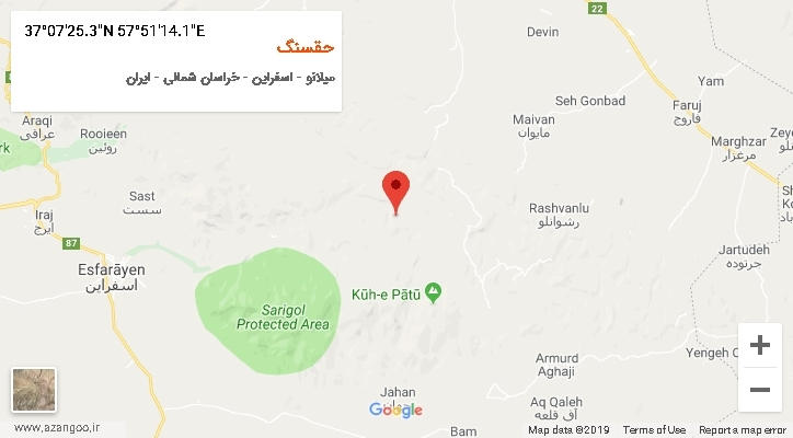 روستای حقسنگ بر روی نقشه