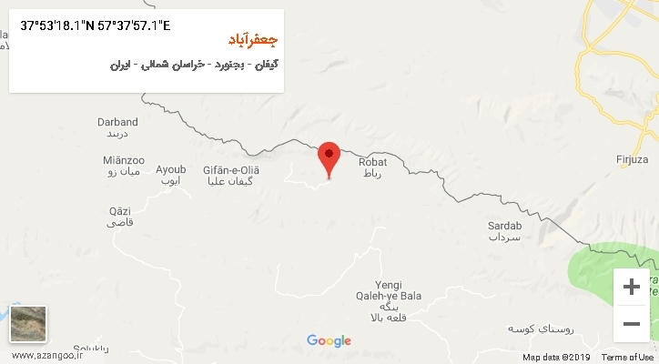 روستای جعفرآباد بر روی نقشه