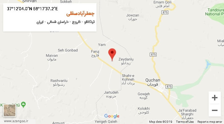 روستای جعفرآبادسفلی بر روی نقشه