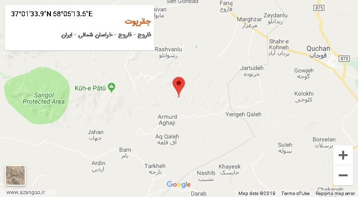 روستای جقرپوت بر روی نقشه