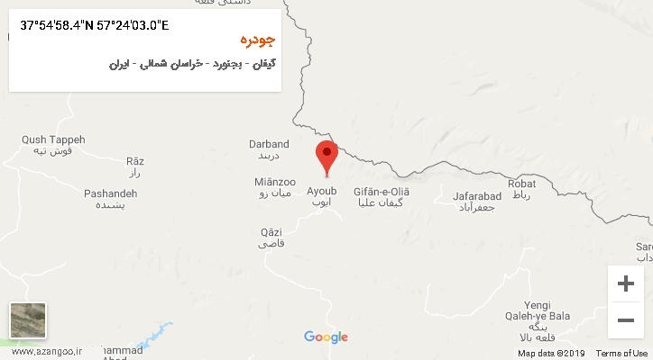 روستای جودره بر روی نقشه