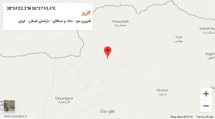 روستای کاریز بر روی نقشه