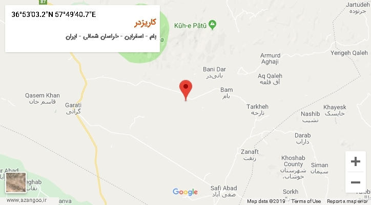 روستای کاریزدر بر روی نقشه