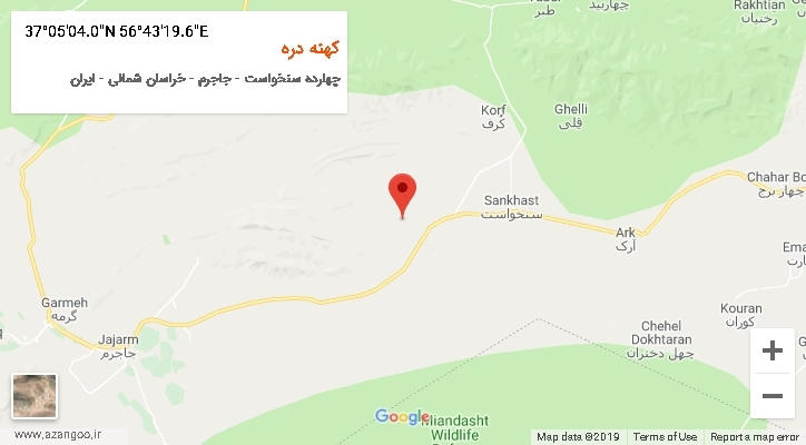 روستای کهنه دره بر روی نقشه