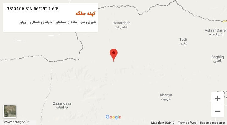 روستای کهنه جلگه بر روی نقشه